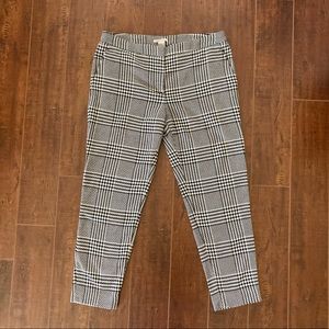 H&M Houndstooth Plaid Tapered Pants